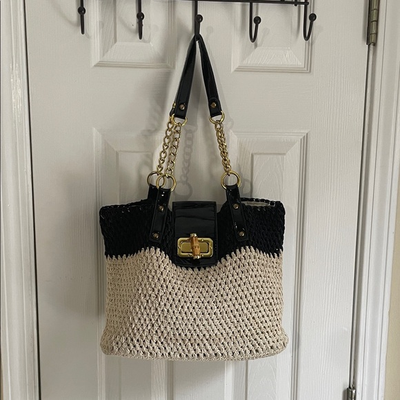 Source Unknown Handbags - Black and Cream Coastal, Boho Shoulder Bag